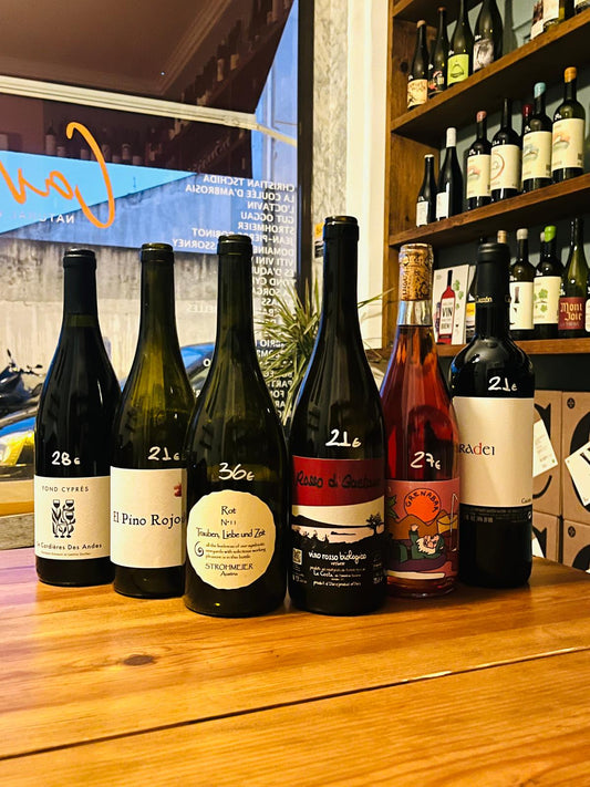 Get a lovely mix of natural red wines for the holidays. l'Octavin, Le Coste, trohmeier nad more. Zero additions.