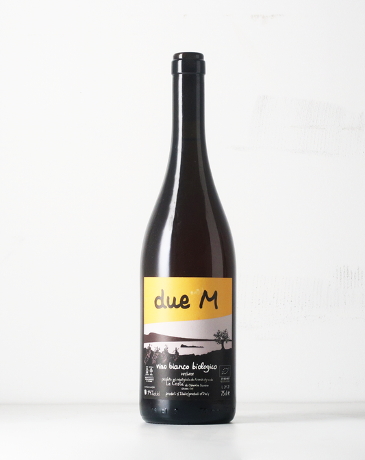 The Due M from Le Coste is 100 % Muscat grapes, vinified partly with carbonic maceration and partly with a classic skin maceration. A must try for any natural wine lover.