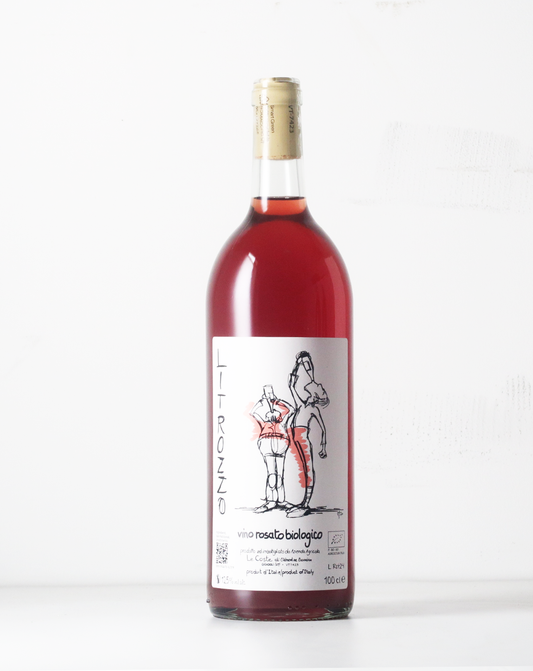 The Litrozzo rosato is made from Aleatico grapes and some local varieties. A deliciously light natural wine from Le Coste.