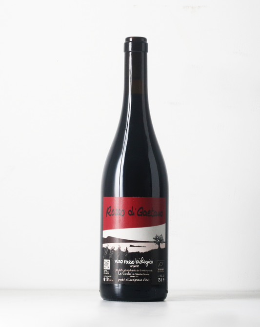 One of the classics from Le Coste, the Rosso di Gaetano is made from Syrah, Merlot and Sangiovese. No fining or filtration and no addition of sulfites.